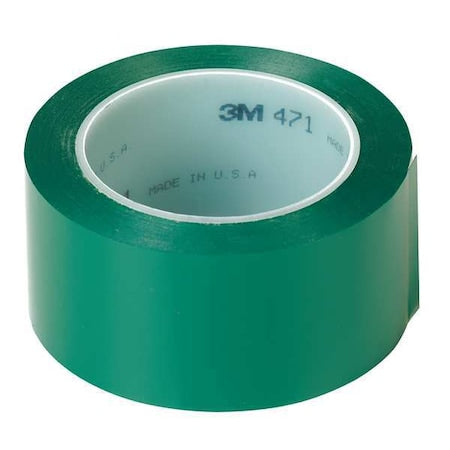 Floor Marking Tape, vinyl, No Legend, Green, 3 in W., 5.2 mil Thickness