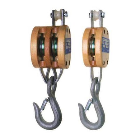 3001K, 6 in Single, Regular Wood Shell Block, Bronze Bushed, Galvanized