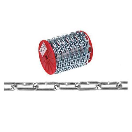 No. 2 Straight Link Coil Chain, Zinc Plated, 125' per Reel