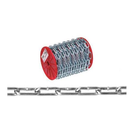 No. 4 Straight Link Coil Chain, Zinc Plated, 100' per Reel