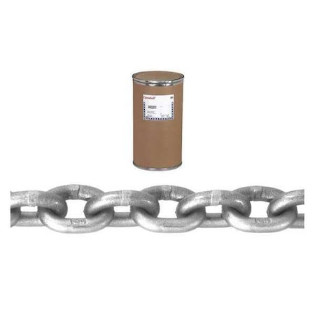 1/4" Grade 43 High Test Chain, Zinc Plated, 800' per Drum