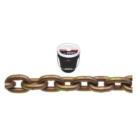 3/8" Grade 70 Transport Chain, Yellow Chromate, 75' per Round Pail