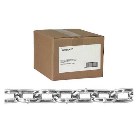 No. 4 Straight Link Machine Chain, Zinc Plated, 100' per Carton