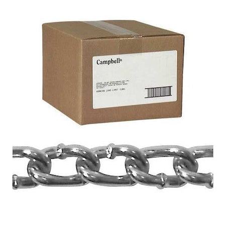 1/0 Twist Link Machine Chain, Zinc Plated, 100' per Carton
