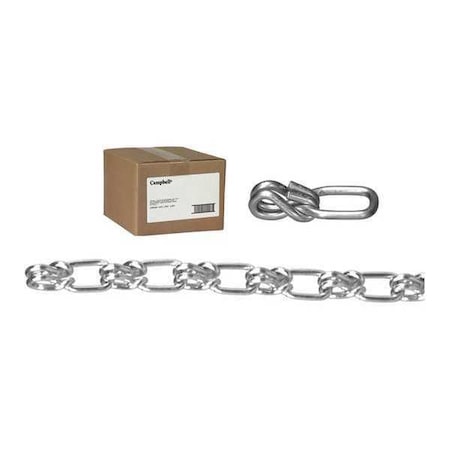 2/0 Lock Link Single Loop Chain, Wrapped, Zinc Plated, 100' per Carton