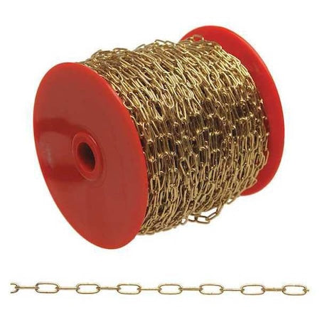 No. 5 Hobby/Craft Clock Chain, Brass Plated, 82' per Reel