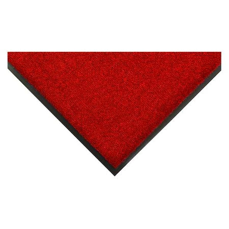Entrance Mat, Nylon, 3/8 in Thick, Red, 3 ft W x 5 ft L