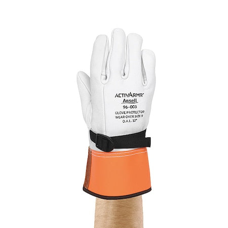 Electrical-Insulating Glove Protectors, Goatskin, 12" Length, Gray, Size 12
