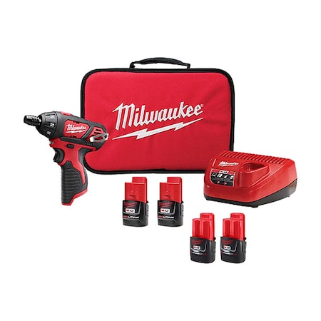 M12 1/4" Screwdriver Kit + Battery 2PK