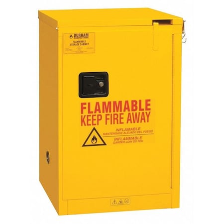 Flammable Safety Storage Cabinet, 12 gal, 1 Shelves, Steel, 23 in W x 36 1/2 in H x 18 in D, Yellow