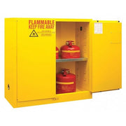 Flammable Safety Storage Cabinet, 30 gal, 1 Shelves, Steel, 43 in W x 44 in H x 18 in D, Yellow