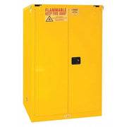 Flammable Safety Storage Cabinet, 90 gal, 2 Shelves, Steel, 43 in W x 66 1/2 in H x 34 in D, Yellow