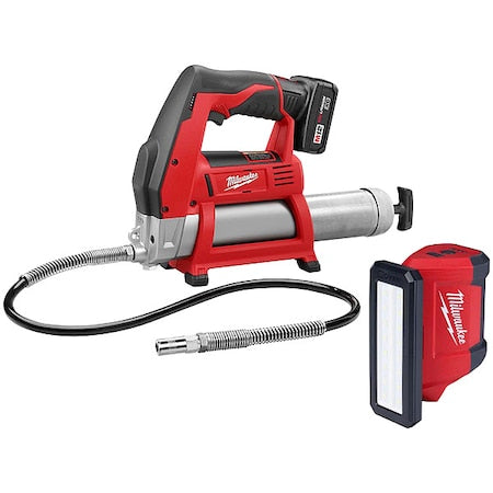 M12 Grease Gun Kit + M12 Flood Light