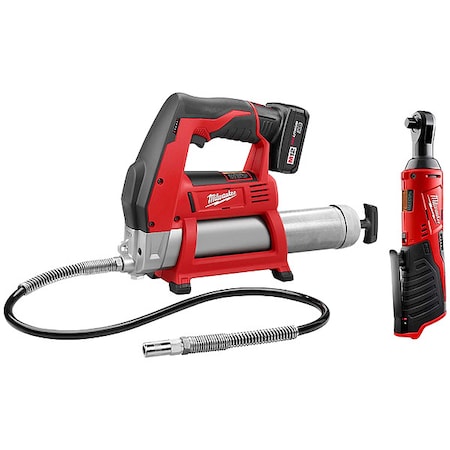 M12 Cordless 3/8" Ratchet + M12 Grease Gun Kit