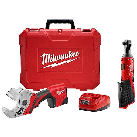 M12 Plastic Pipe Shear Kit + M12 Cordless 3/8" Ratchet