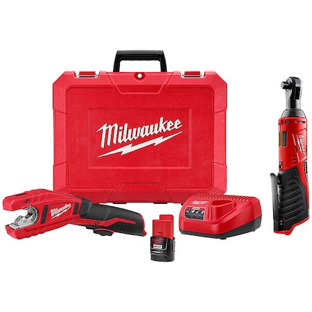 M12 Copper Tubing Cutter Kit + M12 Cordless 3/8" Ratchet