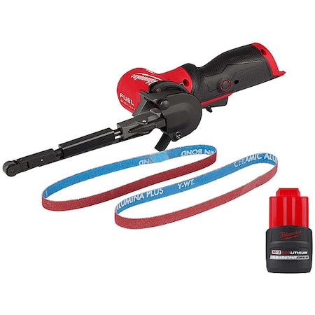 M12 FUEL 1/2" X 18" Bandfile + M12 HIGH OUTPUT CP2.5 Battery Pack