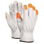 Leather Drivers Gloves, Cowhide, Shirred Slip-On, Keystone Thumb, Gunn Cut, Beige, XL 1 PR