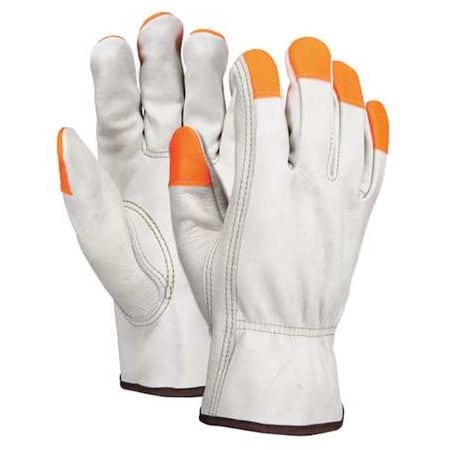 Leather Drivers Gloves, Cowhide, Shirred Slip-On, Keystone Thumb, Gunn Cut, Beige, XL 1 PR