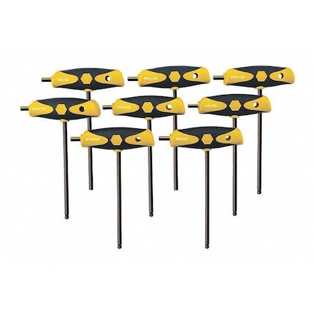 8 Piece T-Shape Hex Key Set, 33498