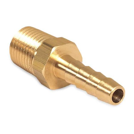 Hose Barb,1/4MP x 1/4 Std Brass