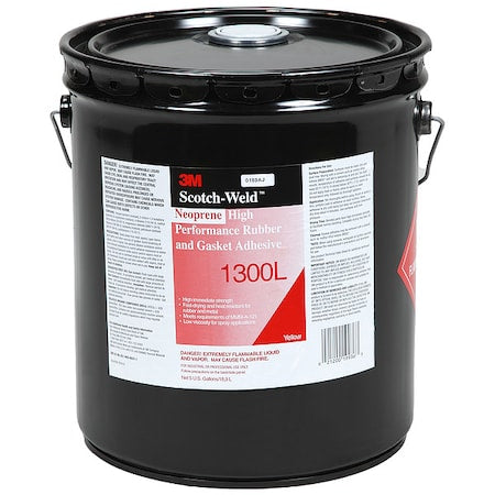 Neoprene High Performance Gasket Adhesive, 5 gal, Yellow, Temp Range -30 to 300 Degrees F