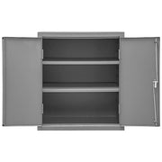 Shelving Storage Cabinet, 42 in H, 36 in W, 24 in D, Swing, Keyed, Gray, 2 Shelves, 0 Drawers