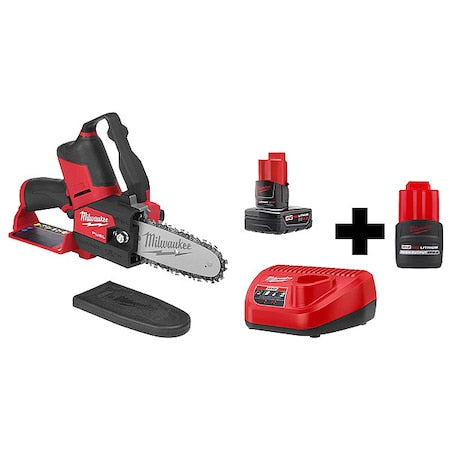 6 in L Cordless Battery-Powered Chainsaw Kit, 12 V, 2.5 Ah, 4.0 Ah, Battery Included
