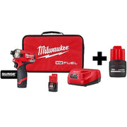 M12 FUEL SURGE 1/4" Hex Hydraulic Driver Kit + M12 HIGH OUTPUT CP2.5 Battery Pack