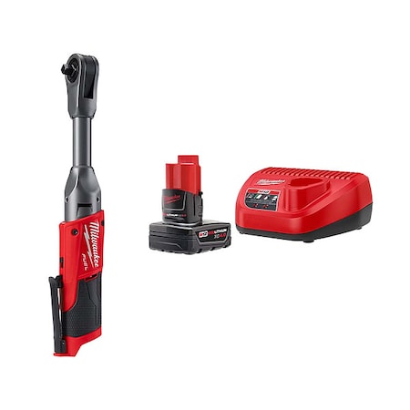 M12 FUEL 3/8" Extended Reach Ratchet + M12 XC4.0 Starter Kit