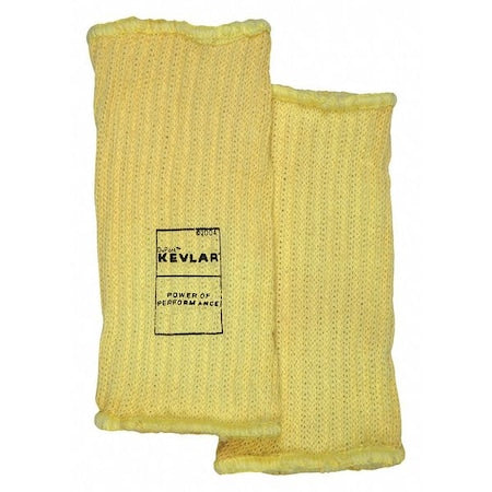 Cut-Resistant Sleeve: ANSI/ISEA Cut Level A3, Kevlar ( 7 ga ), Yellow, Knit Cuff, 7 in Length