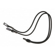 Eyewear Lanyard, Black, 22 in Length, Nylon, Clip Attachment