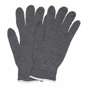 Knit Gloves, Cotton Polyester Blend, None Uncoated, Gray, S, 12 PK