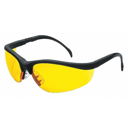 Klondike (KD1), Safety Glasses, Anti-Scratch, Amber Lens, Black Frame, Half Frame