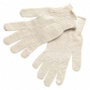 Knit Gloves, Cotton Polyester Blend, None Uncoated, White, S, 12 PK