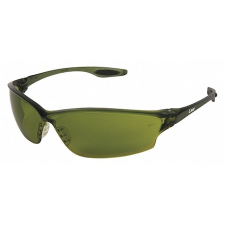Law (LW2), Welding Safety Glasses, Anti-Scratch, Green Filter 3.0 Lens, Green Frame, Frameless