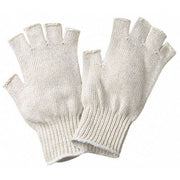 Knit Gloves, Cotton Polyester Blend, None Uncoated, White, S, 12 PK