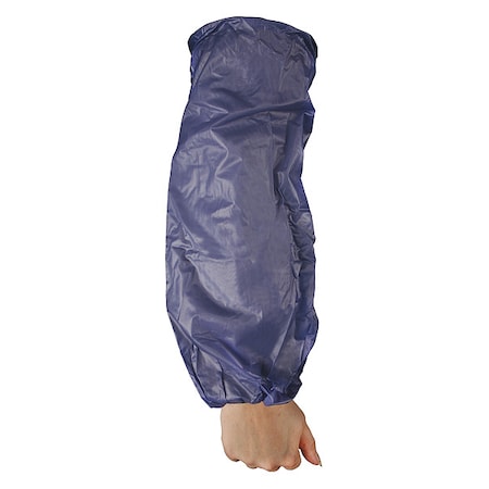 Disposable Sleeves, 6 mil, Vinyl, 18 in L, One Size, Blue, 24 Pack, 12 Pairs Per Package