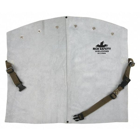 Welding Apron, Leather, 20 in Length, Gray
