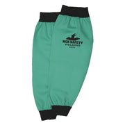 Welding Sleeves, Limited Flammability, Sateen Finish Cotton, Elastic Wrist, Green, 18 in L, 1 Pair