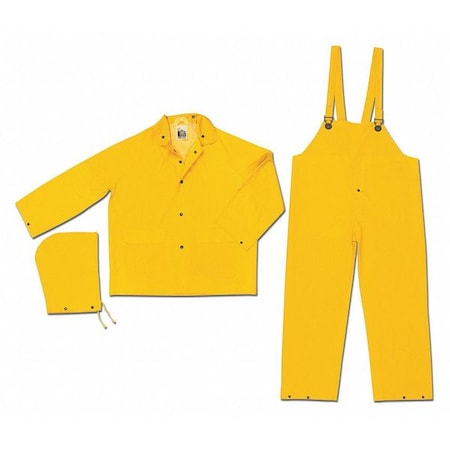 Industry Grade Pvc Poly Suit 3 Pc Ye,4XL, PVC/Polyester, Yellow, 4Xl