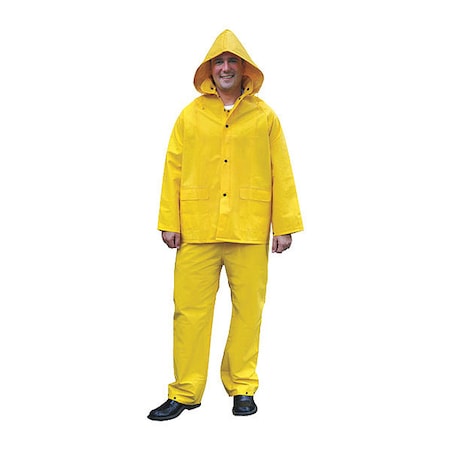 Classic .35Mm Pvc Poly Suit 3 Pc Ye,2XL, PVC/Polyester, 13.8 mil Thick, Yellow, 2XL