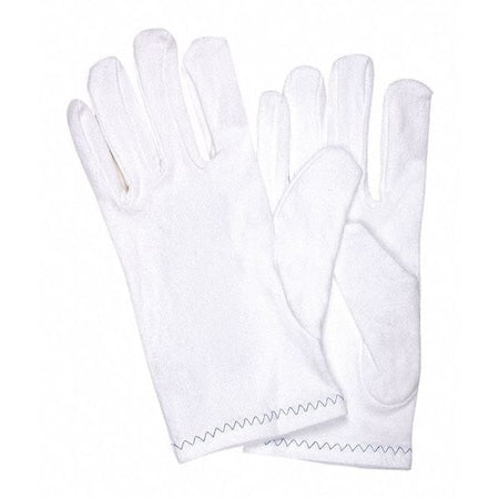 Reversible Inspection Gloves, Polyester, 8.5 in Length, Regular, White, Size S ,12 PK