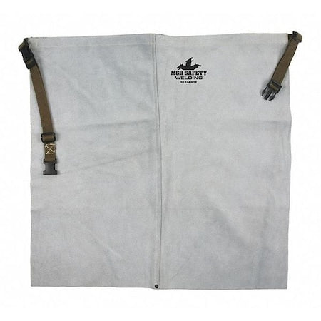 Welding Apron, Leather, 1.333 LB, 24 in Length, Gray, 24 x 24