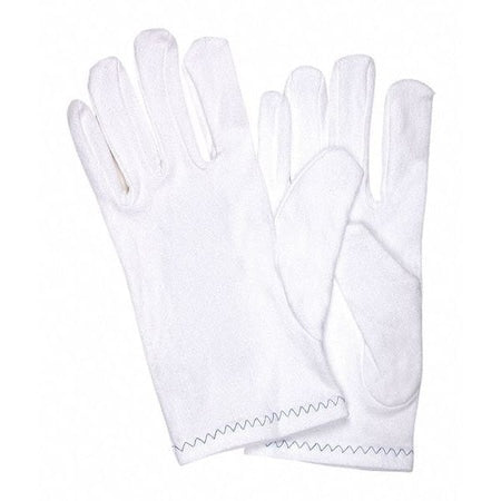 Reversible Inspection Gloves, Nylon, 8.5 in Length, Medium, White, Size S ,12 PK