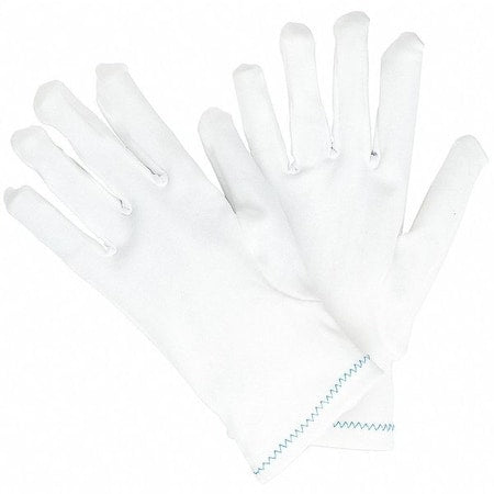 Reversible Inspection Gloves, Nylon, 9.5 in Length, Heavy, White, Size L ,12 PK