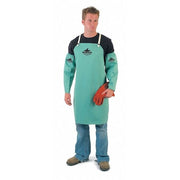 Welding Apron, Cotton, 9 oz, 42 in Length, Green, 24 x 36 in