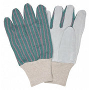Leather Gloves, Cowhide, Knit Cuff, Straight Thumb, Full Finger, Gray, S, 12 PK