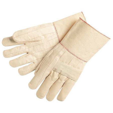 Hot Mill 9124G Heat Resistant Gloves, Cotton, 605  Degrees F Max Temp., Gauntlet Cuff White, 1 PR