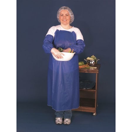 6 Mil Blue Vinyl Apron Sewn Edge 35, PK12, Vinyl, Blue, 45 In, Universal